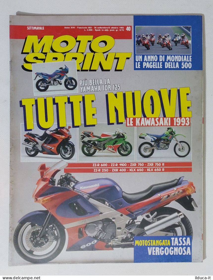 34733 Motosprint A. XVII N. 40 1992 - Le Kawasaki 1993 - Pagelle Motomondiale - Moteurs