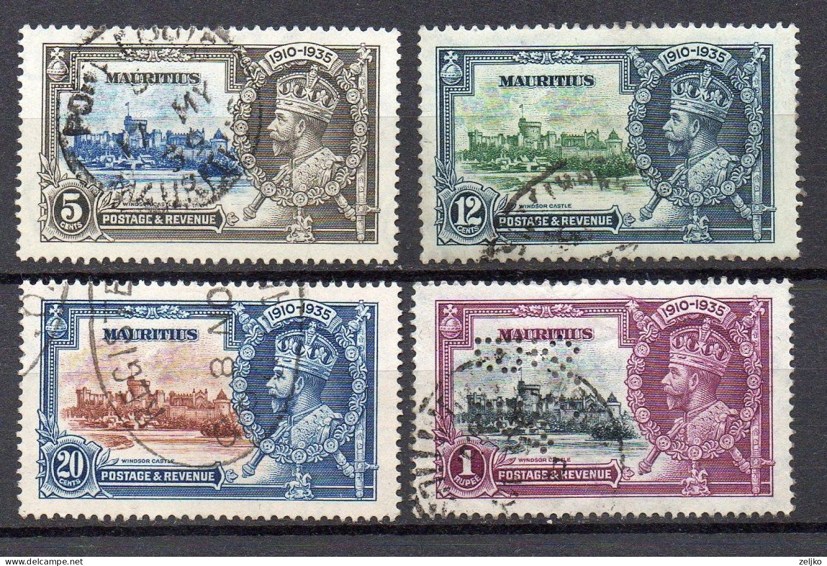 Mauritius, Used, 1935, Michel 196 - 199, George V, Silver Jubilee - Mauricio (...-1967)