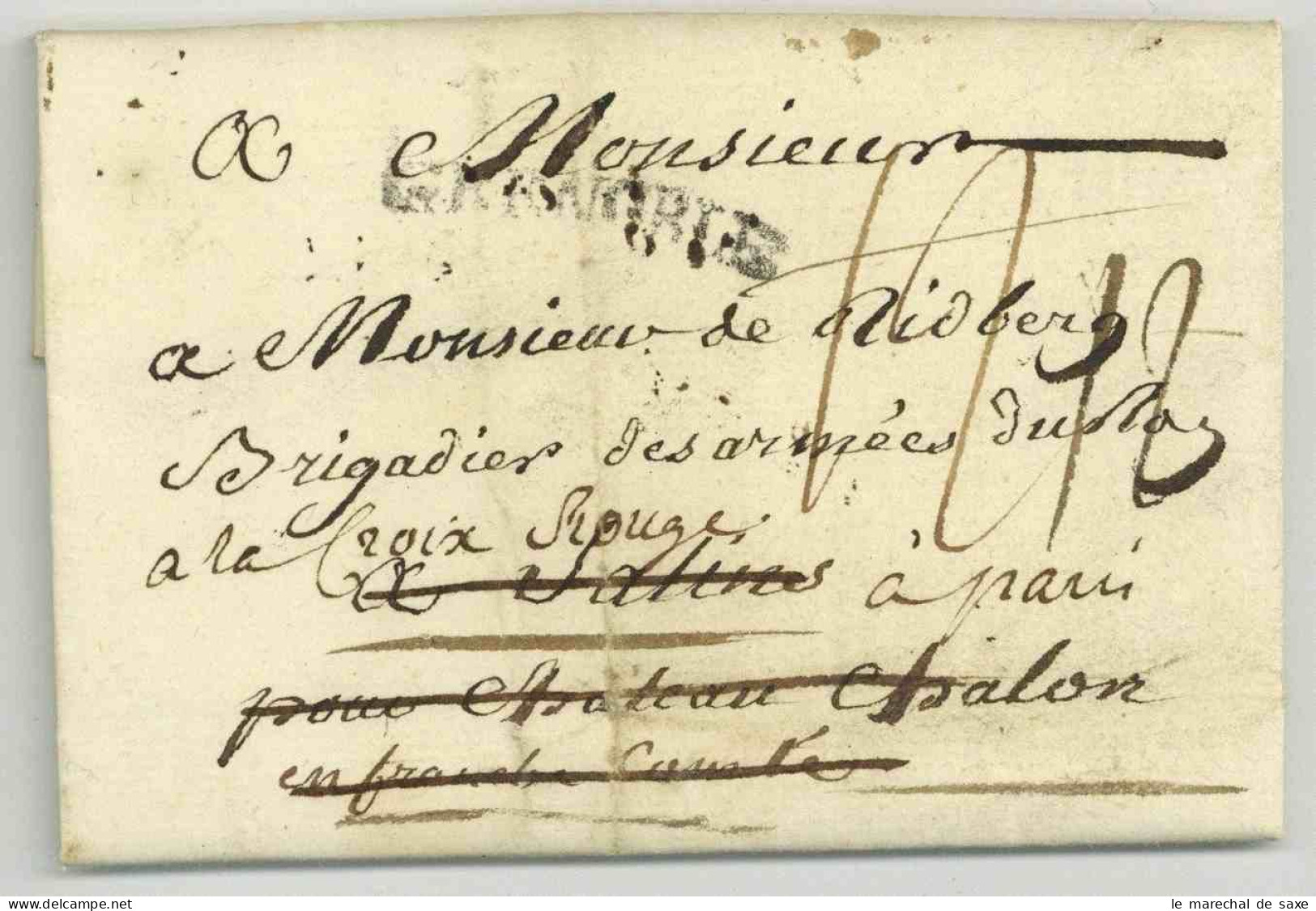 Pierre Joseph De Bourcet (1700-1780) Ingenieur Cartographe Lieutenant General Autographe Grenoble 1779 Deboursé Salins - Personaggi Storici