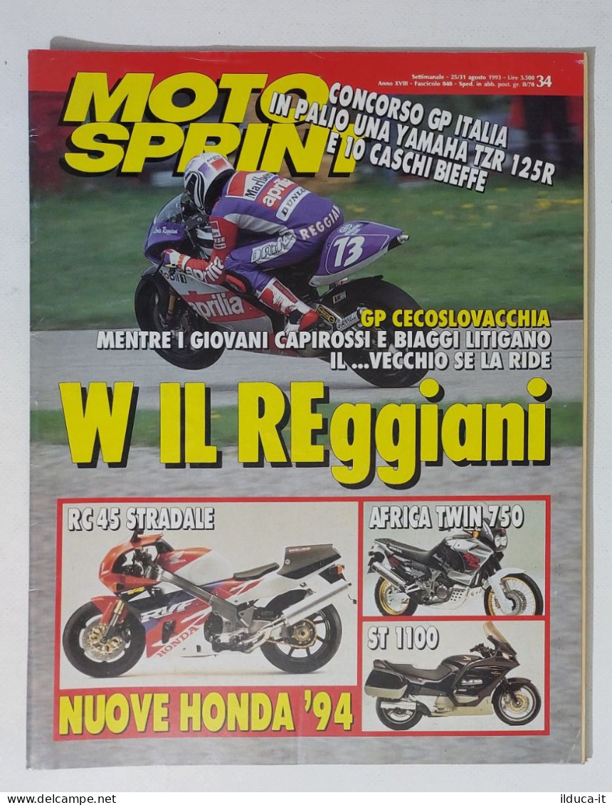 34750 Motosprint A. XVIII N. 34 1993 - GP Cecoslovacchia Reggiani - Honda '94 - Engines