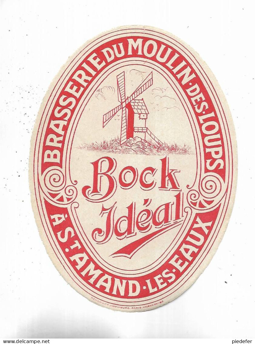 59 - Document Publicitaire " Bock Idéal "  "   Pour La Brasserie Du Moulin Des Loups à St-Amand-les-Eaux ( Nord ) - Advertising