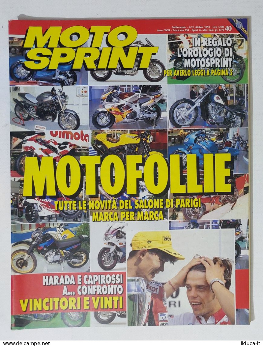 34753 Motosprint A. XVIII N. 40 1993 - Novità Salone Parigi - Harada E Capirossi - Moteurs