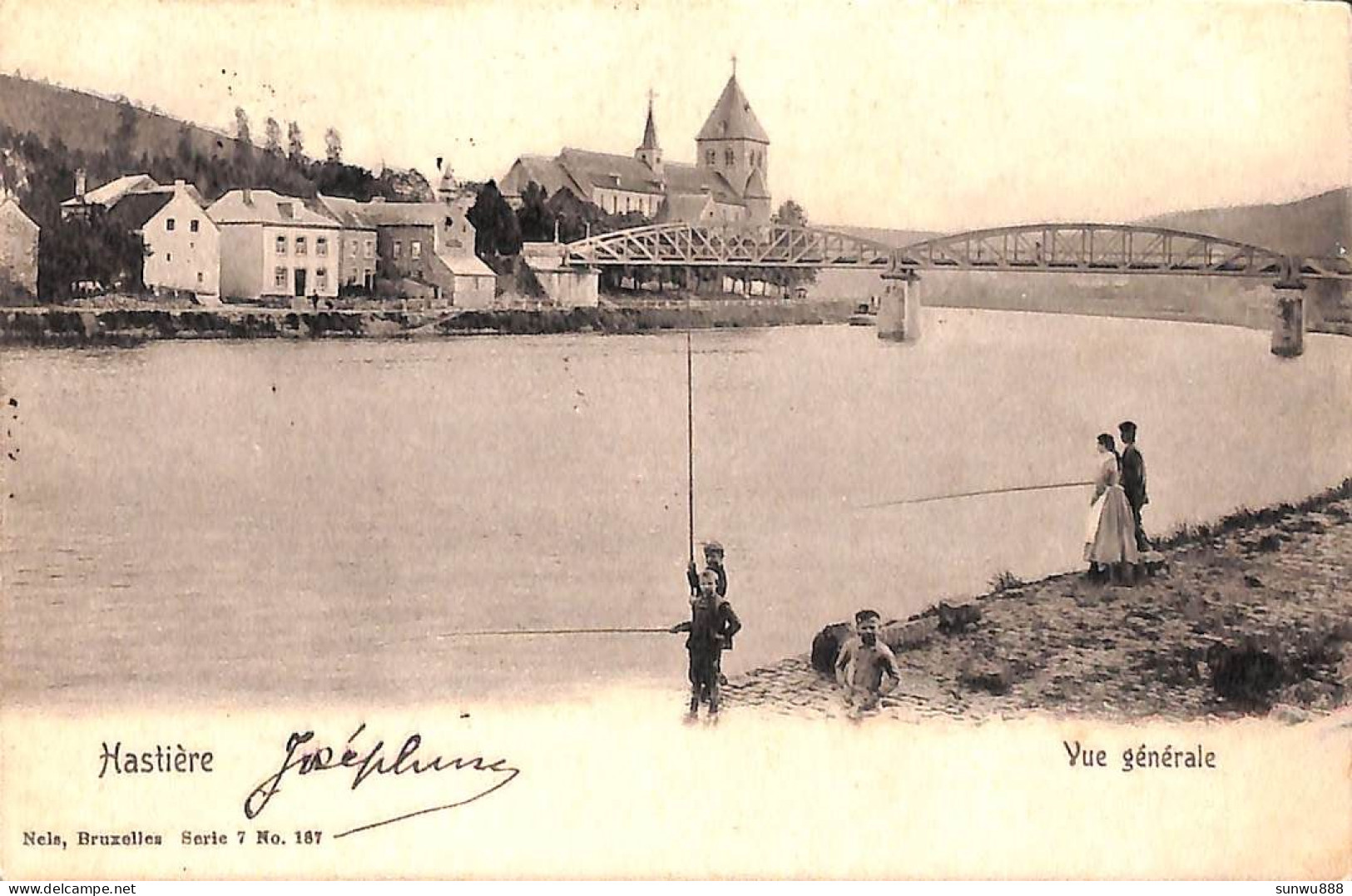 Hastière - Vue Générale (animée Pêcheurs Nels 1905) - Hastière