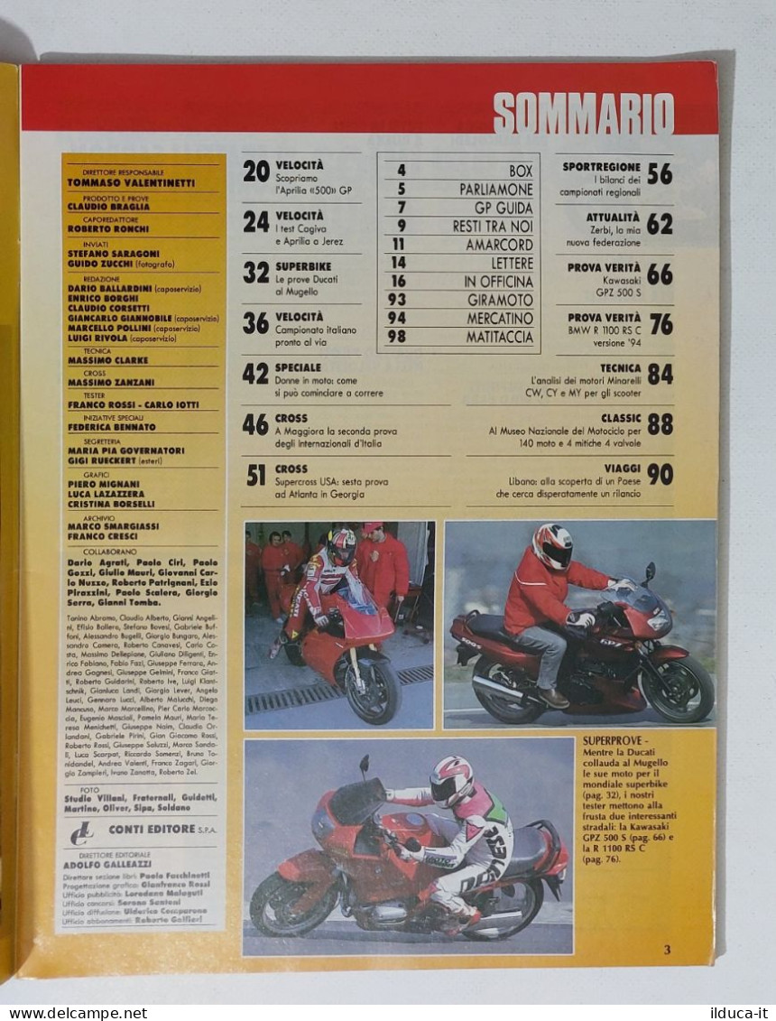 34759 Motosprint A. XIX N. 9 1994 - Prova Kawasaki GPZ 500S BMW R1100 RS/C - Motoren