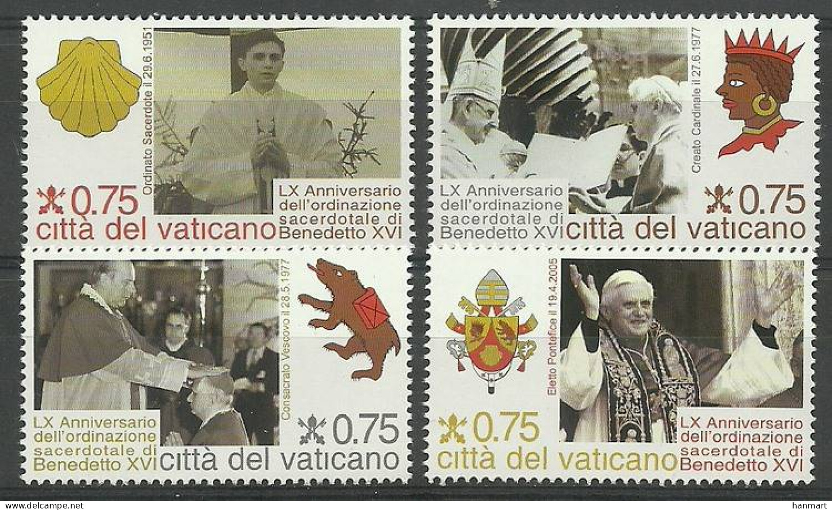 Vatican City 2011 Mi 1712-1715 MNH  (ZE2 VTC1712-1715) - Pausen