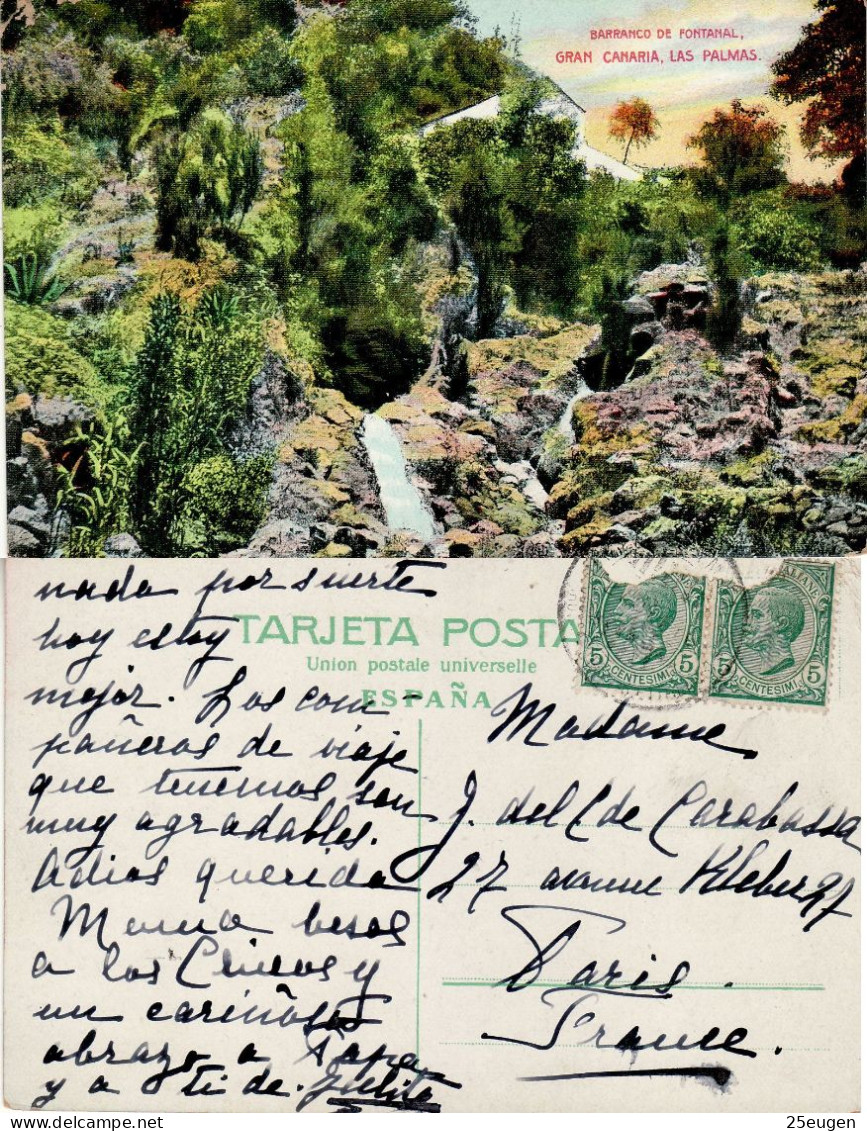 ITALY 1911 POSTCARD SENT TO PARIS - Marcofilie