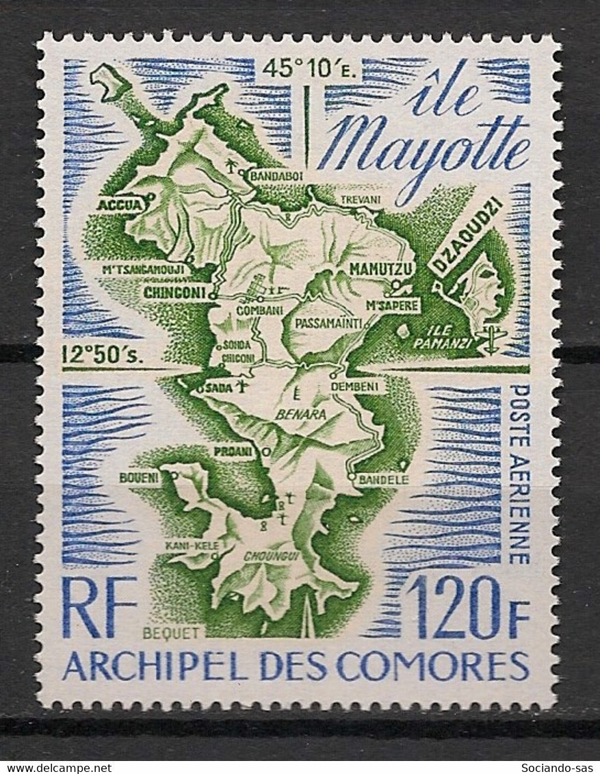 COMORES - 1974 - Poste Aérienne PA N°YT. 61 - Carte De Mayotte - Neuf Luxe ** / MNH / Postfrisch - Poste Aérienne