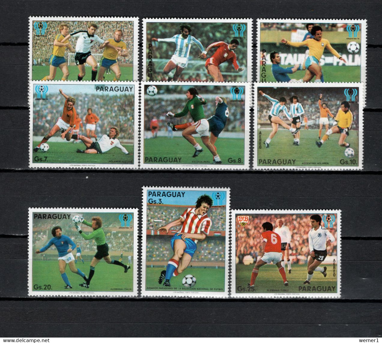 Paraguay 1979 Football Soccer World Cup Set Of 9 MNH - 1978 – Argentine