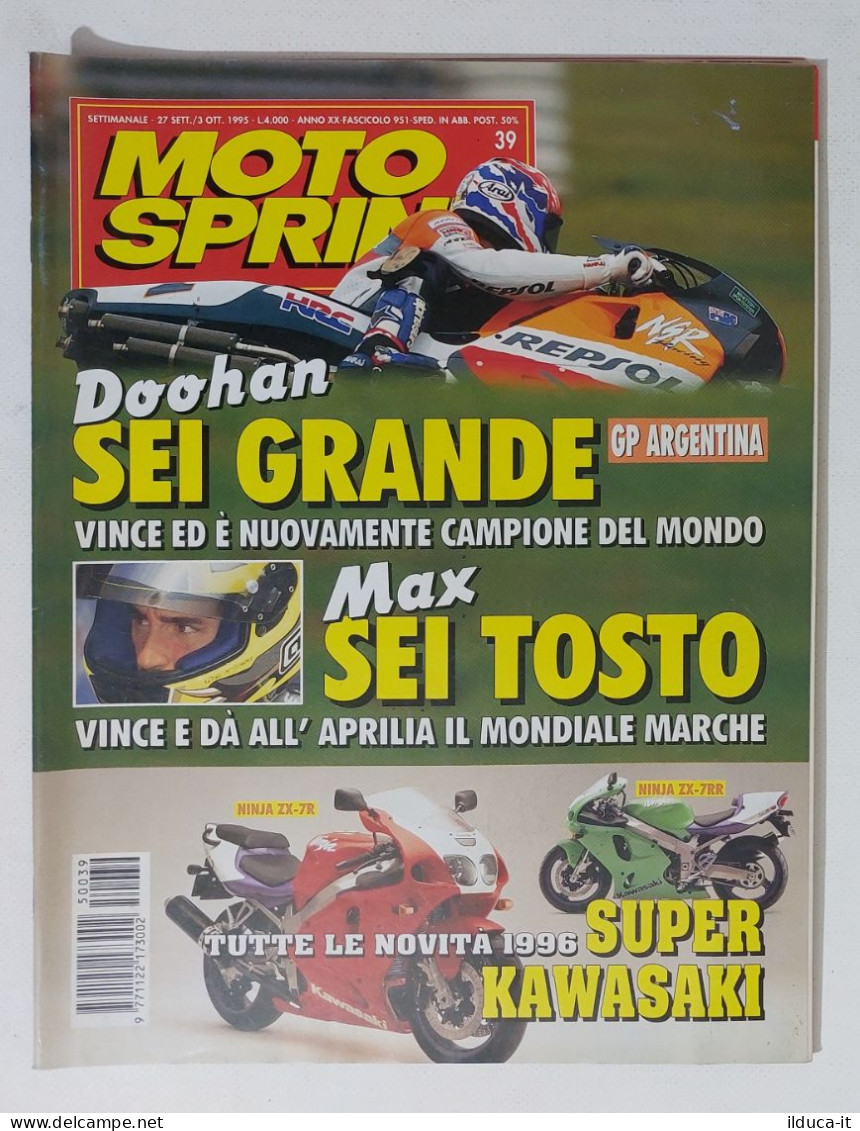 34820 Motosprint A. XX N. 39 1995 - Doohan Di Nuovo Campione - Kawasaki Ninja - Engines