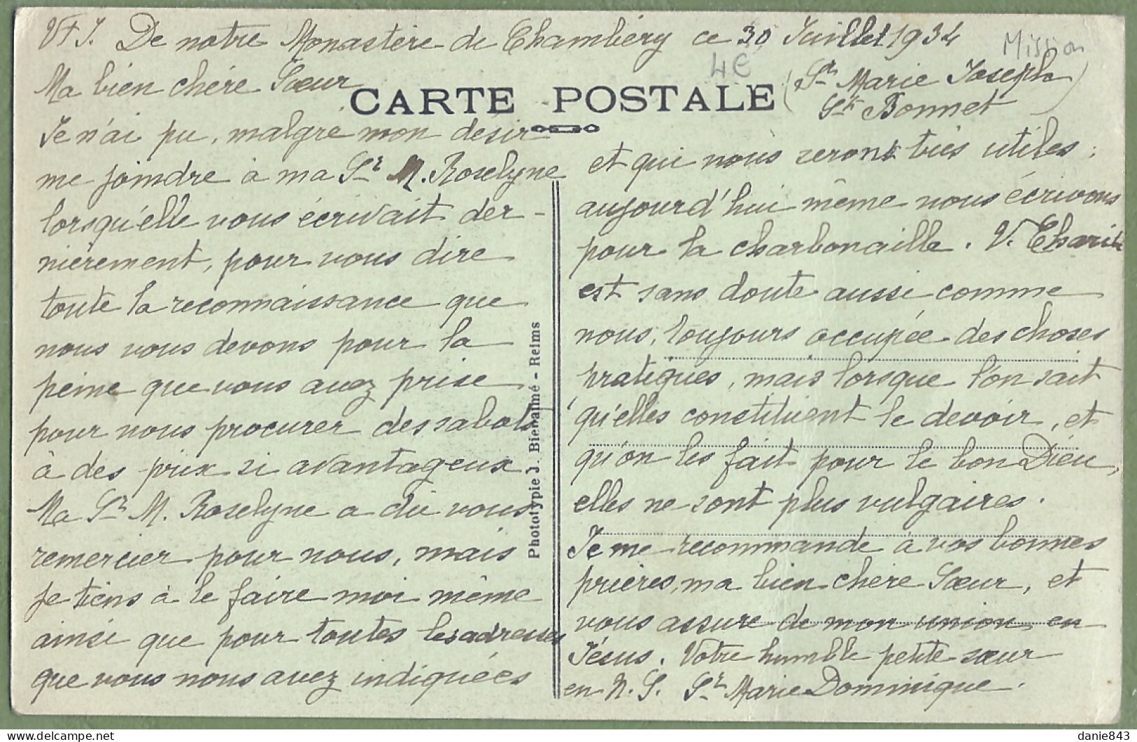 CPA - MISSION DES P. P. DU SAINT-ESPRIT  - TROUPEAU D'AUTRUCHES - Carte écrite Depuis Le Monastère De Chambery - Missionen