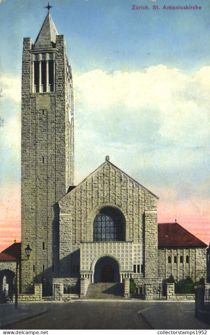 ZURICH, CHURCH, ARCHITECTURE, TOWER, SWITZERLAND, POSTCARD - Zürich