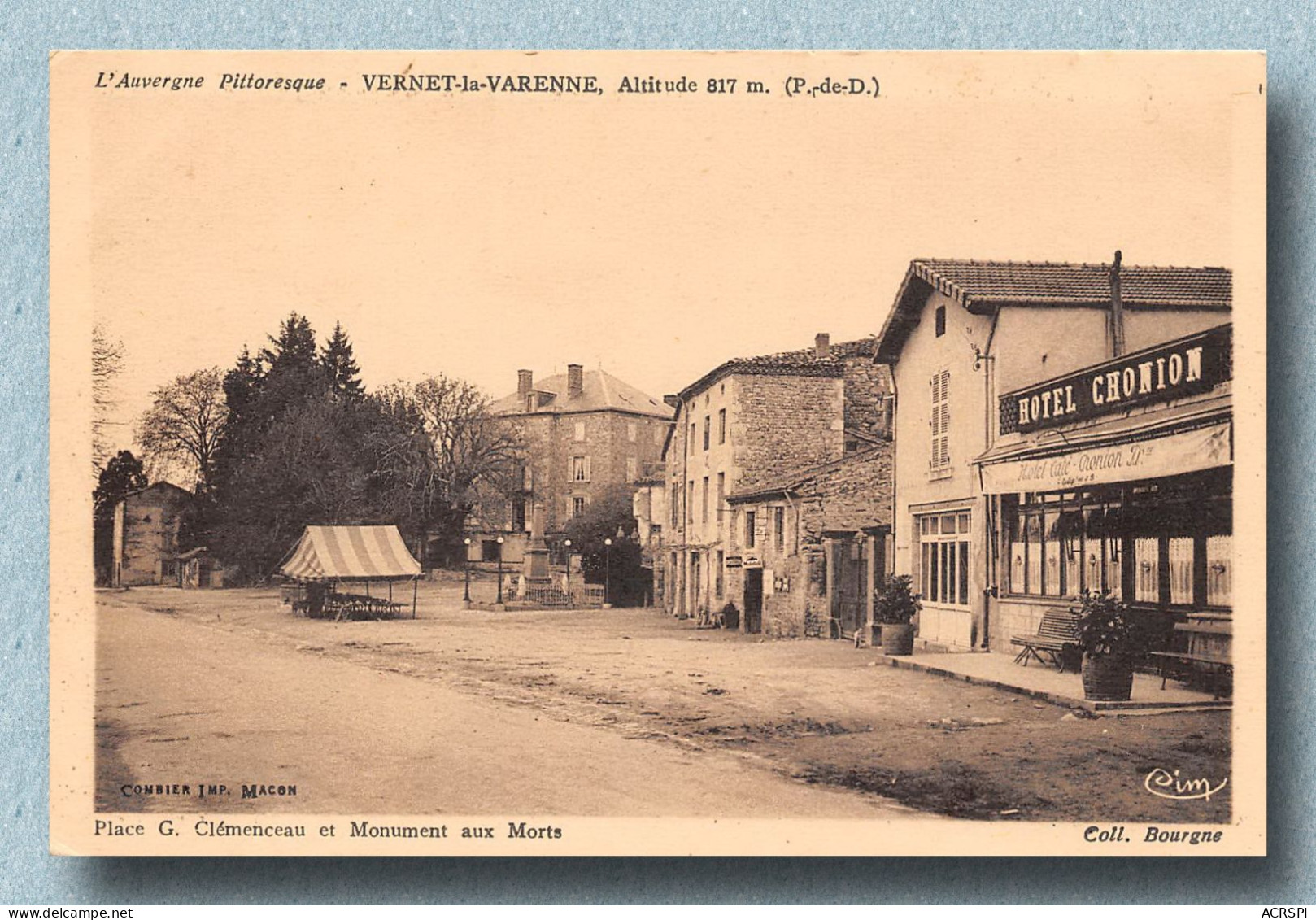 63 VERNET LA VARENNE  HOTEL CHONION   Carte Rare (scan Recto-verso) OO 0934 - Autres & Non Classés