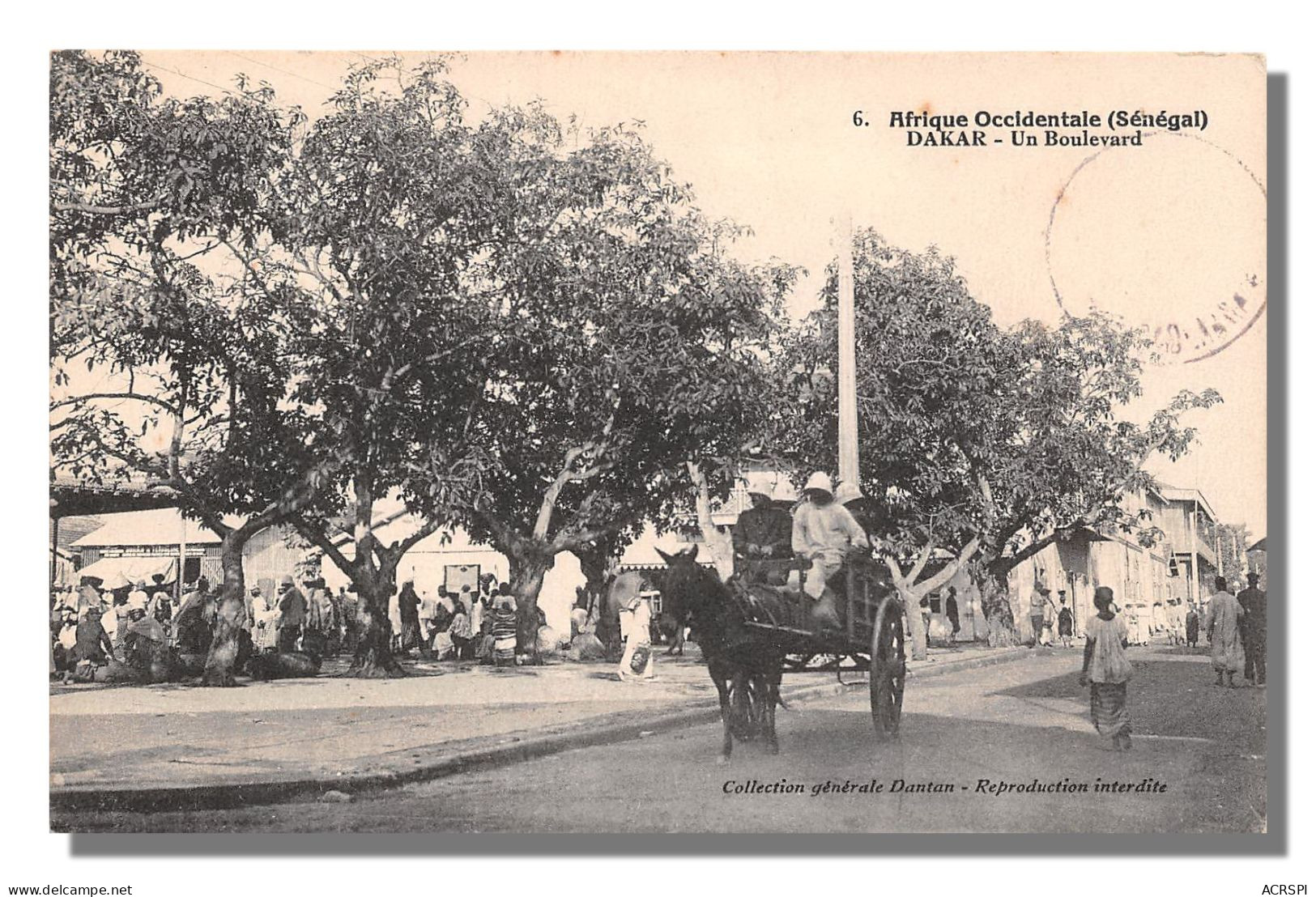 SENEGAL DAKAR  UN BOULEVARD AVEC ATTELAGE   (scan Recto-verso) OO 0931 - Sénégal