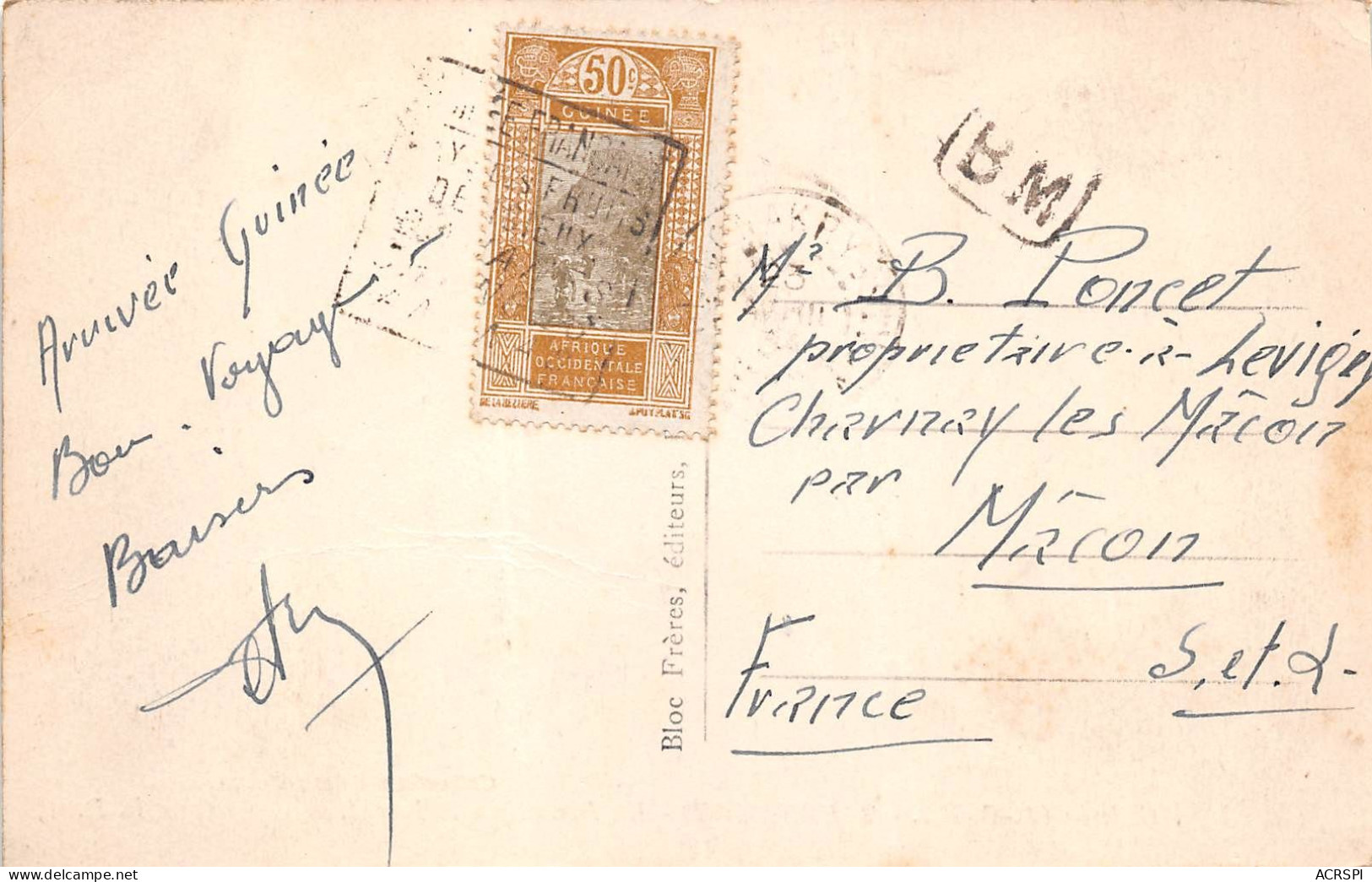 GUINEE Francaise  AOF Conakry   La Direction J. Burki   22  (scan Recto-verso) OO 0918 - Guinea Francese