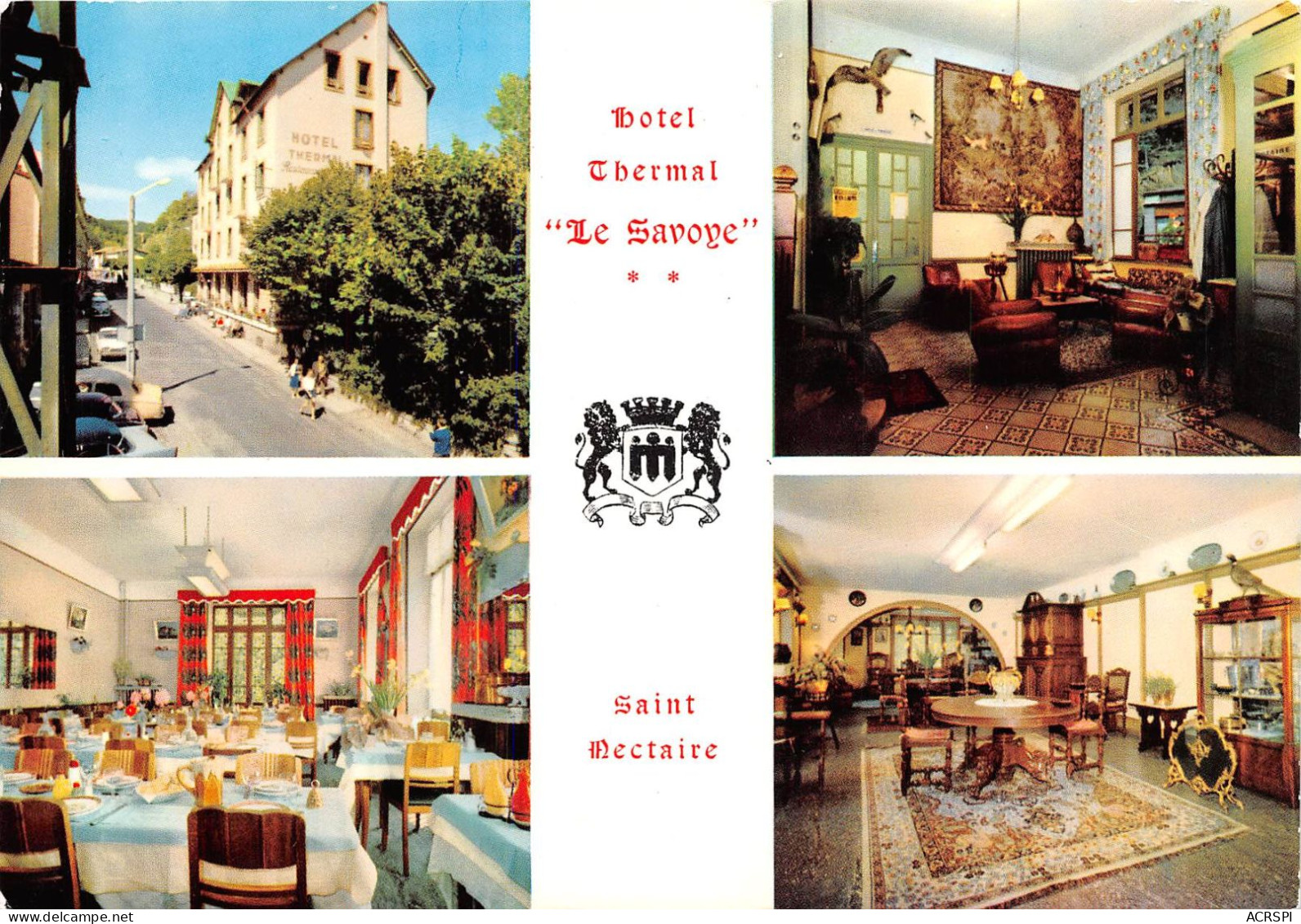 SAINT NECTAIRE Hotel Thermal  Le SAVOYE  18  (scan Recto-verso) OO 0917 - Saint Nectaire