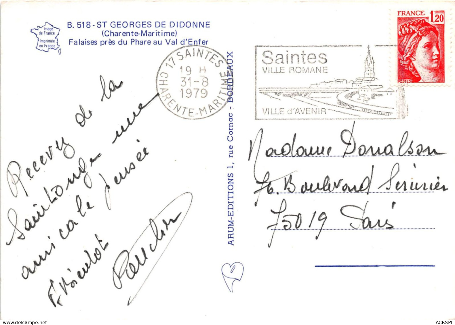 SAINT GEORGES DE DIDONNE Falaise Pres Du Phare Au Val D'enfer  10  (scan Recto-verso) OO 0913 - Saint-Georges-de-Didonne