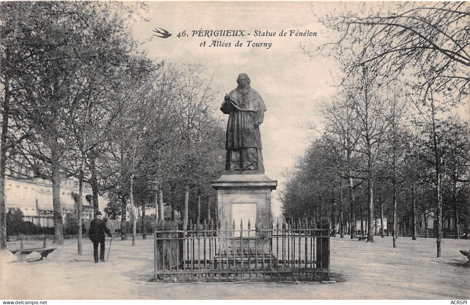 Perigueux  Statue De Fenelon  Et Allee Du Tourny  21 (scan Recto-verso) OO 0906 - Périgueux