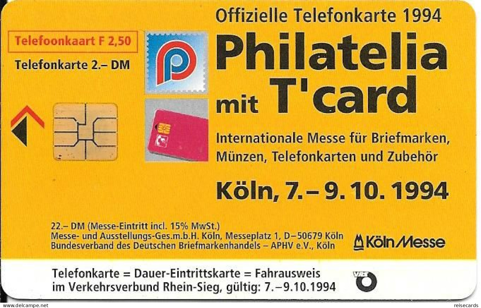 Netherlands: Ptt Telecom - 1994 Philatelia Mit T'card Exhibition 94, Köln. Mint - Publiques