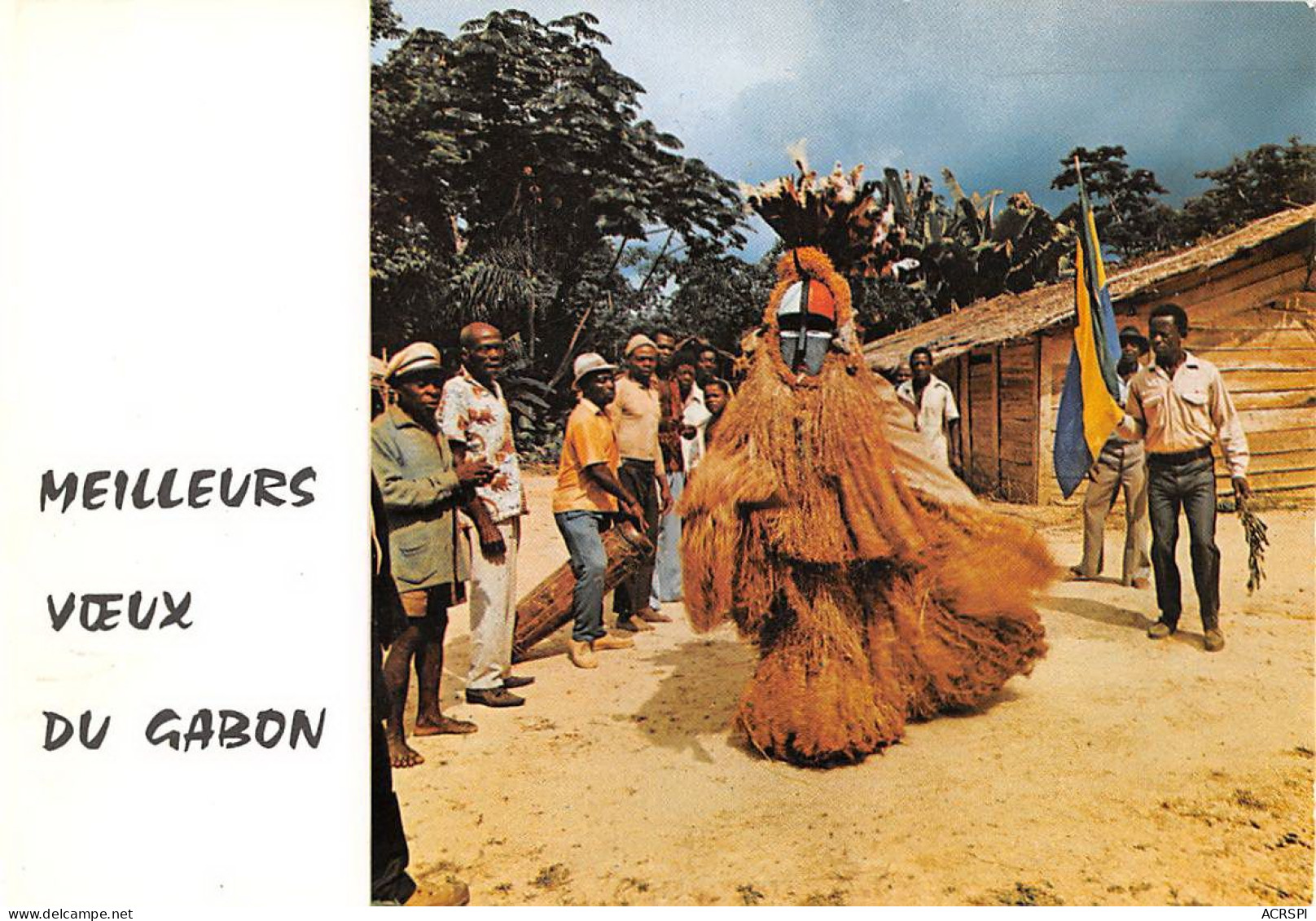 GABON Danseur Adouma Meilleurs Voeux Du Gabon Tropic Photo Libreville  60  (scan Recto-verso) OO 0905 - Gabun