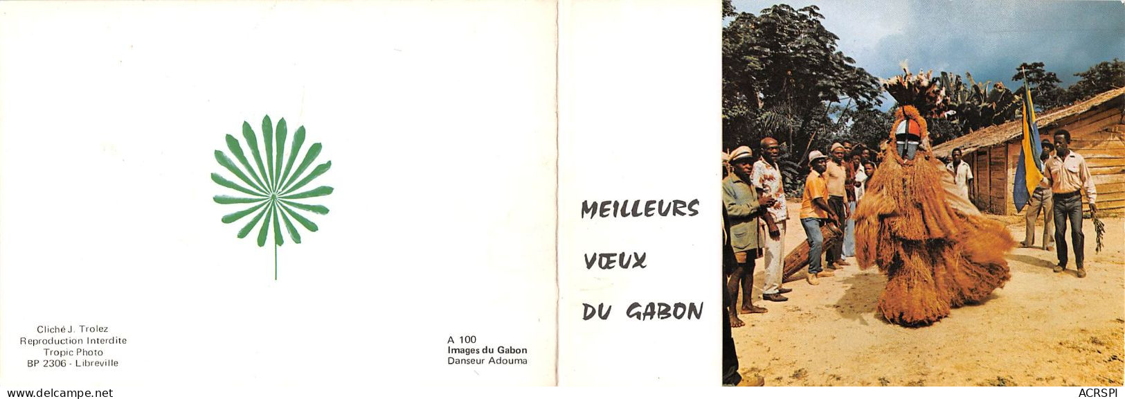 GABON Danseur Adouma Meilleurs Voeux Du Gabon Tropic Photo Libreville  60  (scan Recto-verso) OO 0905 - Gabon