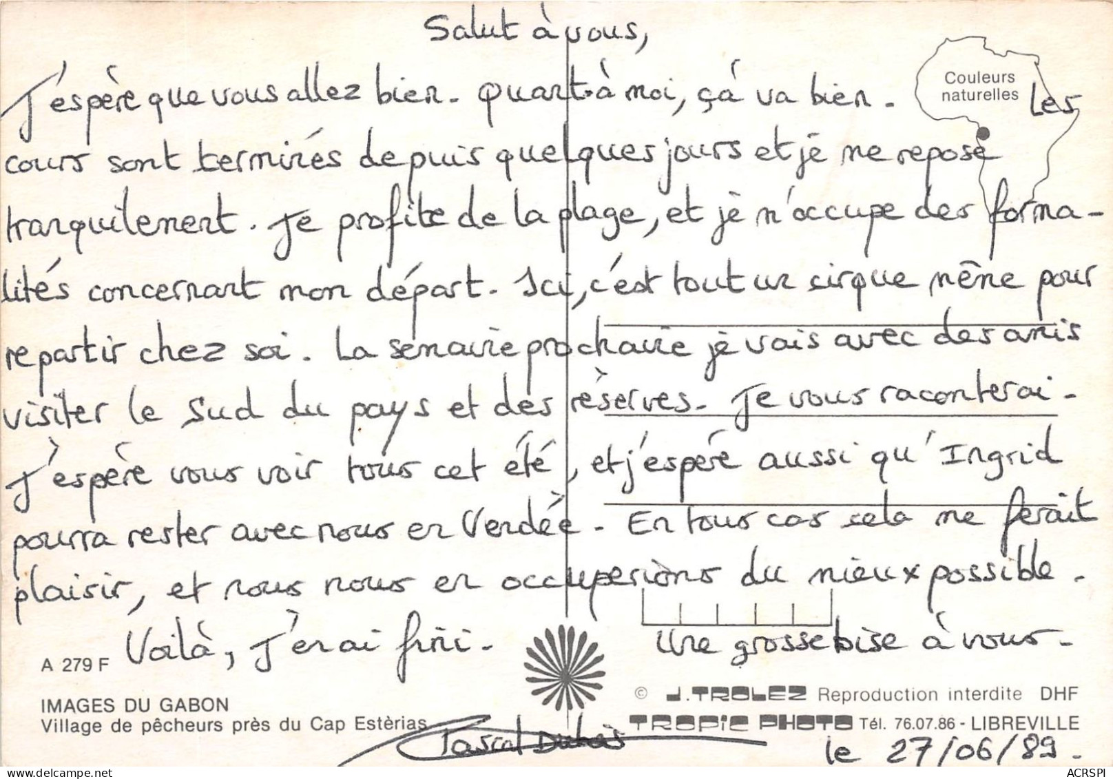 GABON : Village De Pêcheurs Près Du Cap Estèrias 43 (scan Recto-verso) OO 0905 - Gabón