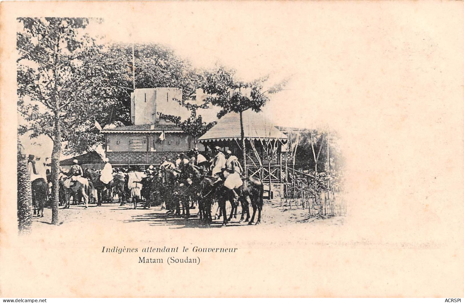 MALI Soudan Francais  AFRIQUE OCCIDENTALE MATAM  INDIGENES ATTENDANT LE GOUVERNEUR (scan Recto-verso) OO 0969 - Mali