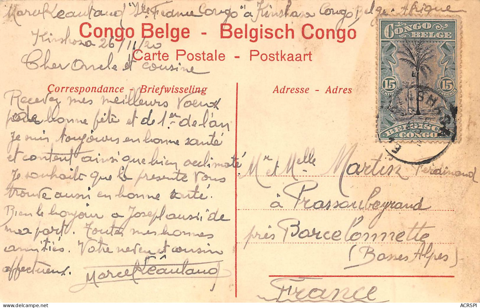 Congo Belge N° 40 - Stanleyville - Habitations De Planteurs Indigènes  (scan Recto-verso) OO 0970 - Belgian Congo