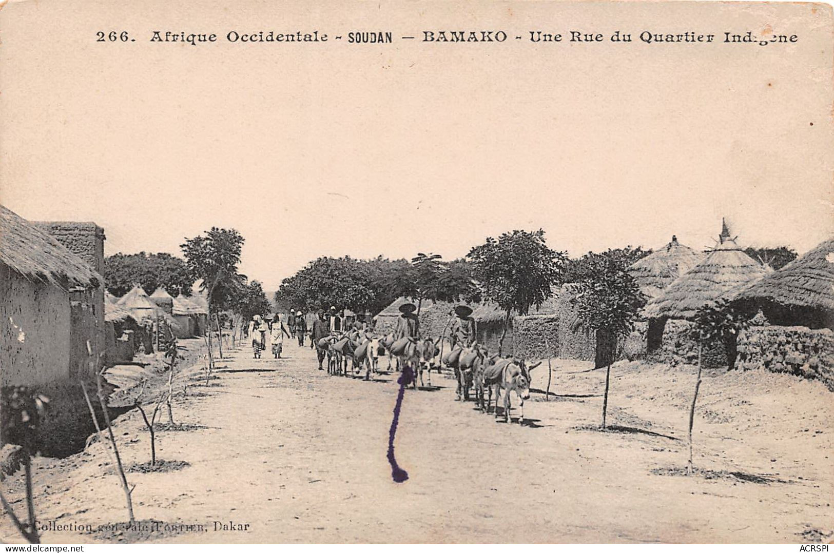 MALI  Soudan Francais BAMAKO Une Rue Du Quartier Indigène  (scan Recto-verso) OO 0966 - Mali