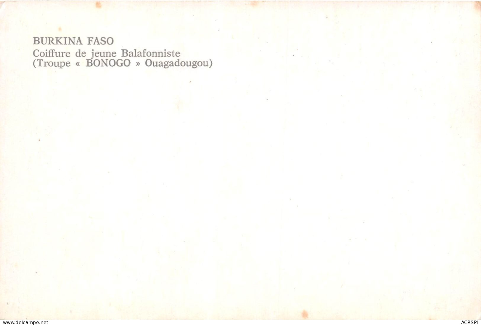 BURKINA FASO Haute Volta  Coiffure BALAFONISTE BONOGO Ouagadougou (scan Recto-verso) OO 0962 - Burkina Faso
