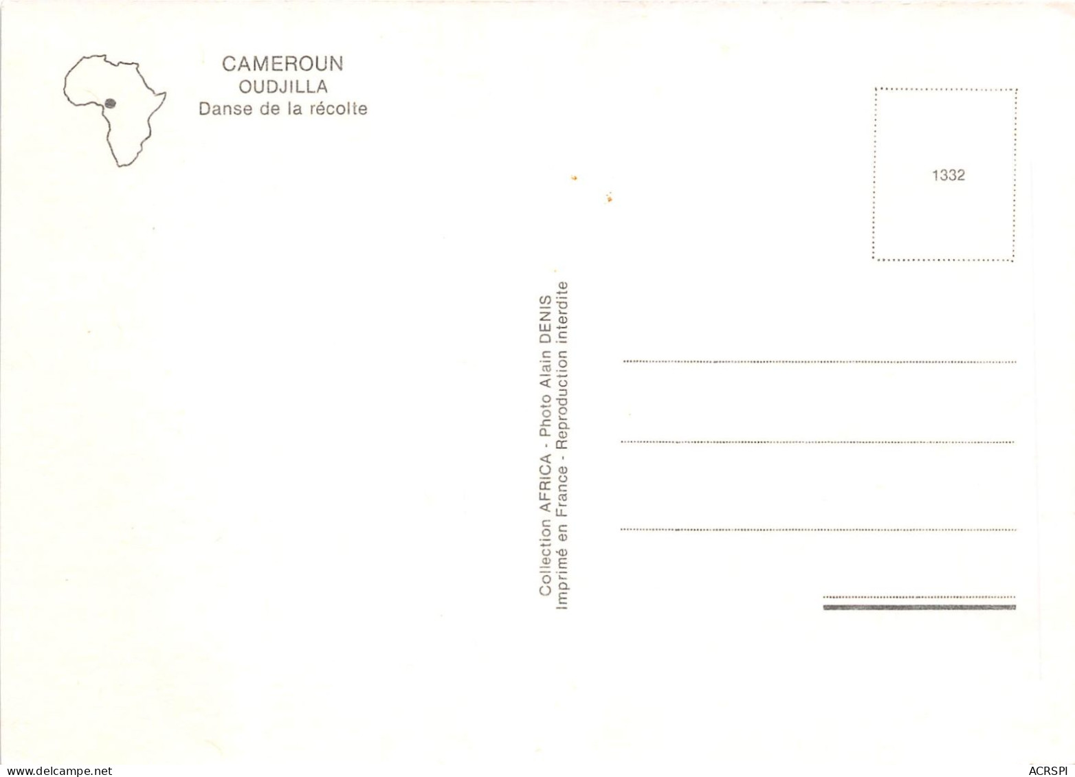 CAMEROUN OUDJILLA Danse De La Recolte (scan Recto Verso)  OO 0959 - Camerun