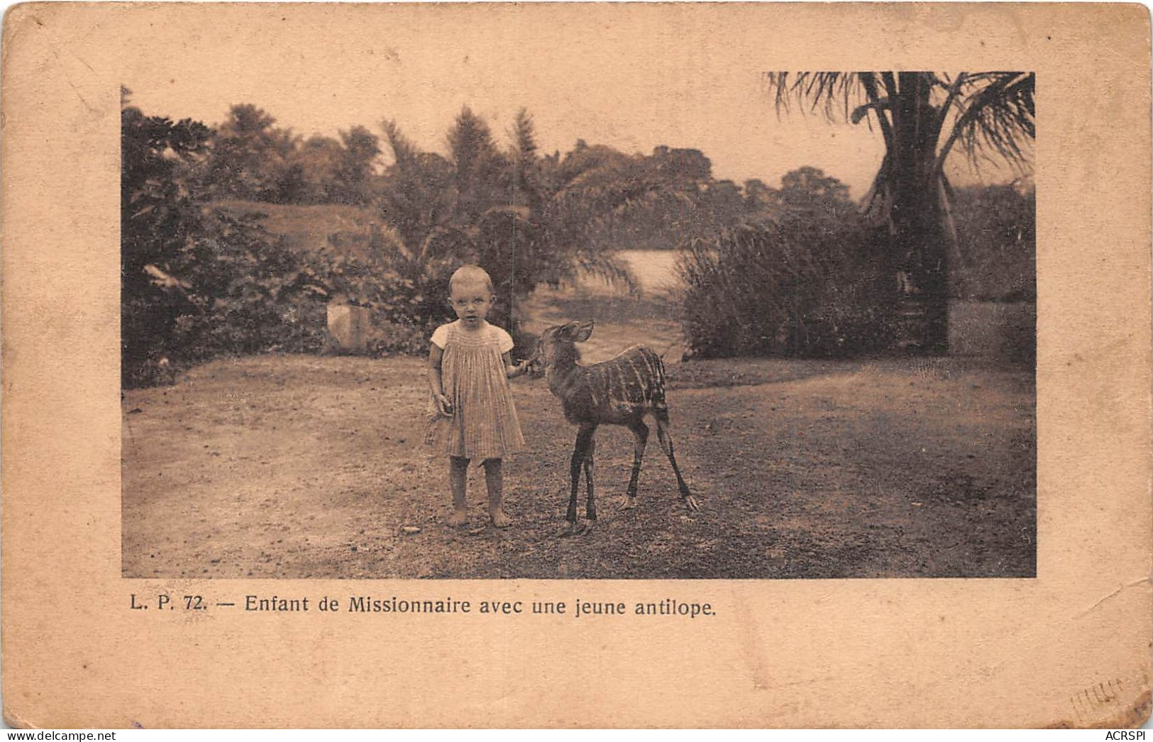 GUINEE FRANCAISE CONAKRY Enfant De Missionnaires Et Antilope  (scan Recto-verso) OO 0957 - Guinea Francese