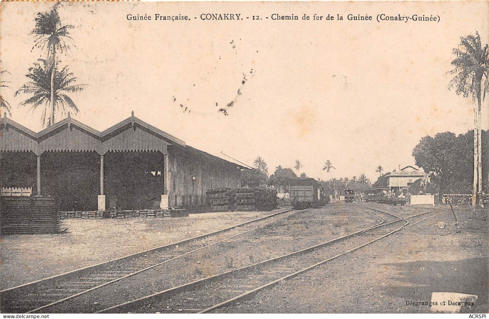 Guinée Française  CONAKRY   Le Dépôt Du C.F.K.N. Chemin De Fer 2   (scan Recto-verso) OO 0956 - Guinée Française