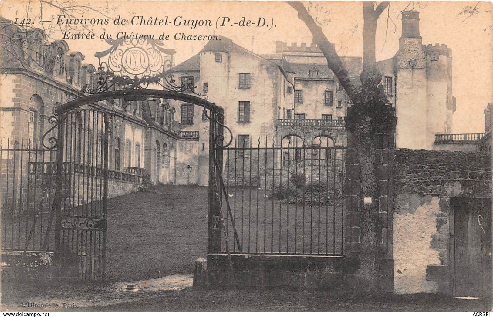 chatel guyon chateau de chazeron 17 cartes differentes vues du chateau rare (scan recto-verso) OO 0964