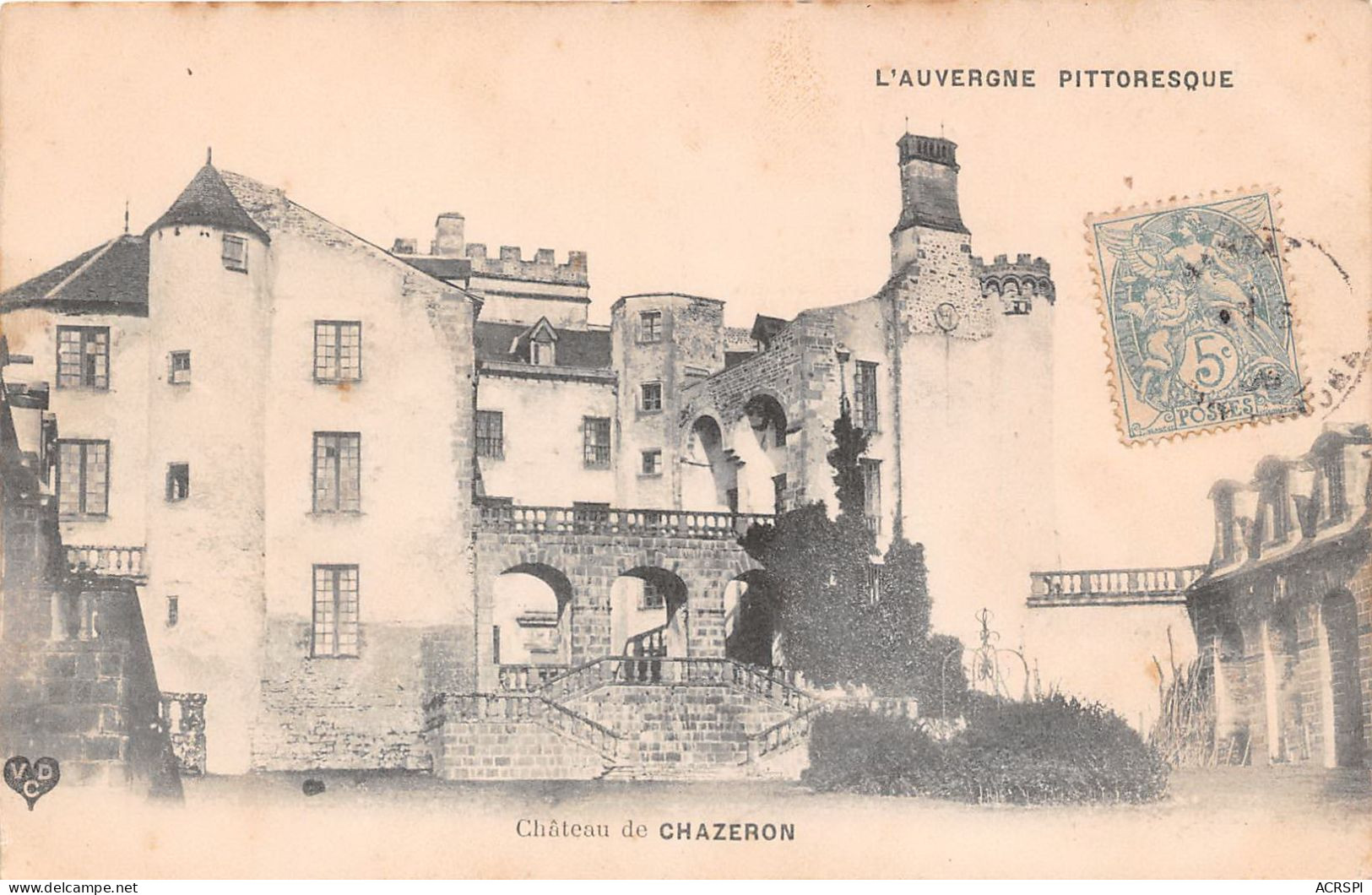 chatel guyon chateau de chazeron 17 cartes differentes vues du chateau rare (scan recto-verso) OO 0964