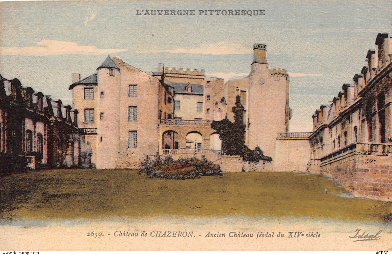 chatel guyon chateau de chazeron 17 cartes differentes vues du chateau rare (scan recto-verso) OO 0964