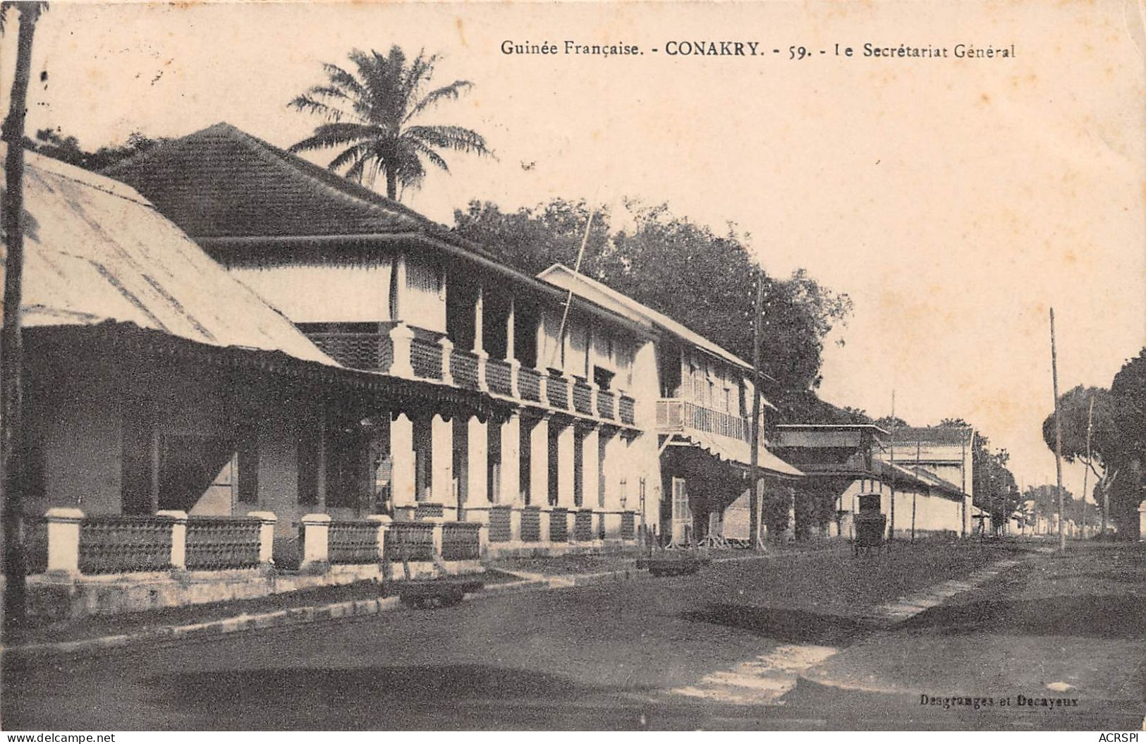 Guinée Française  CONAKRY  SECRETARIAT GENERAL   (scan Recto-verso) OO 0956 - French Guinea