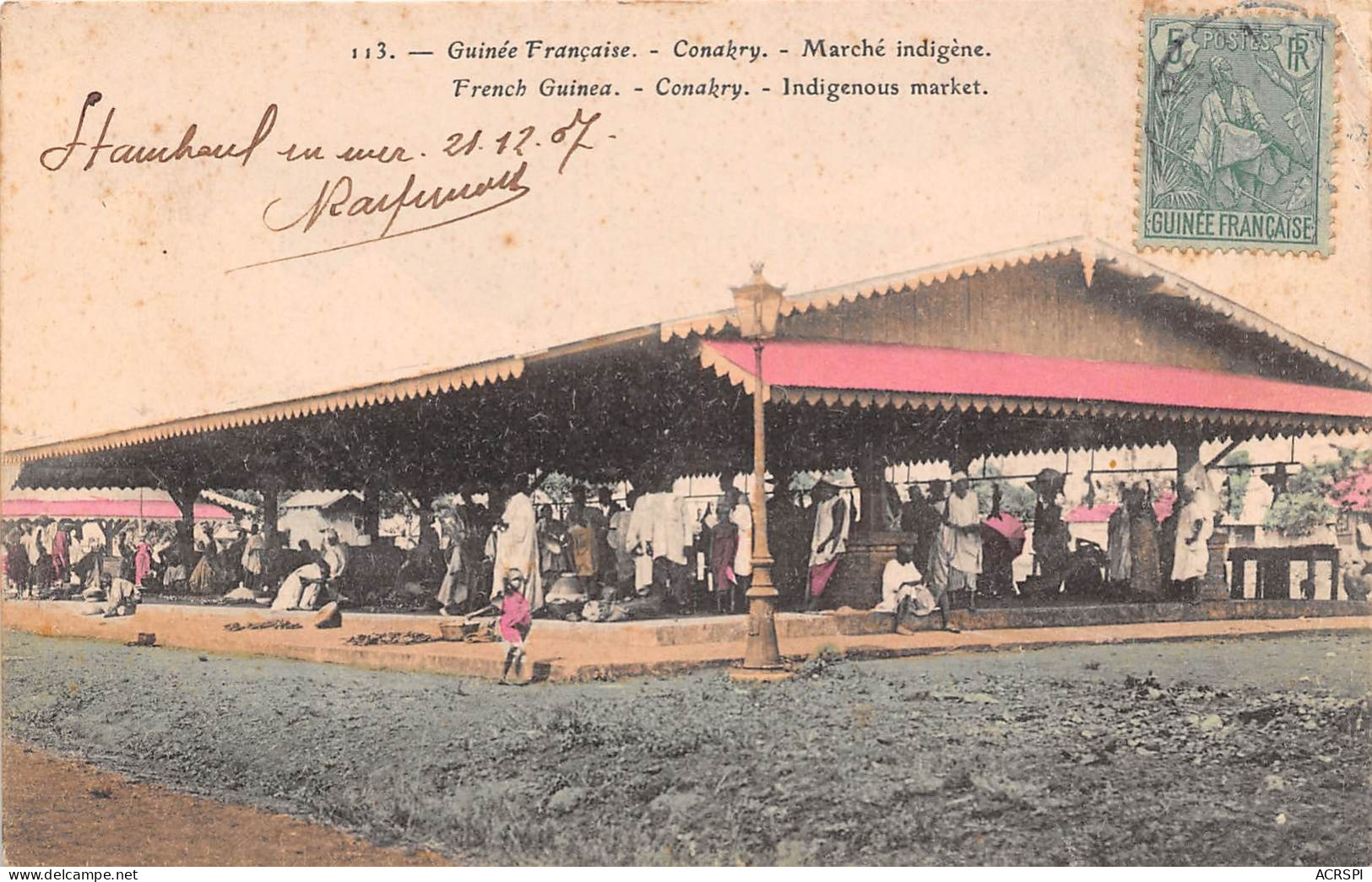 Guinée Française  Conakry  Indigènes Au Marchéde Timbo Carte Colorisee OO 0955 - Guinée Française