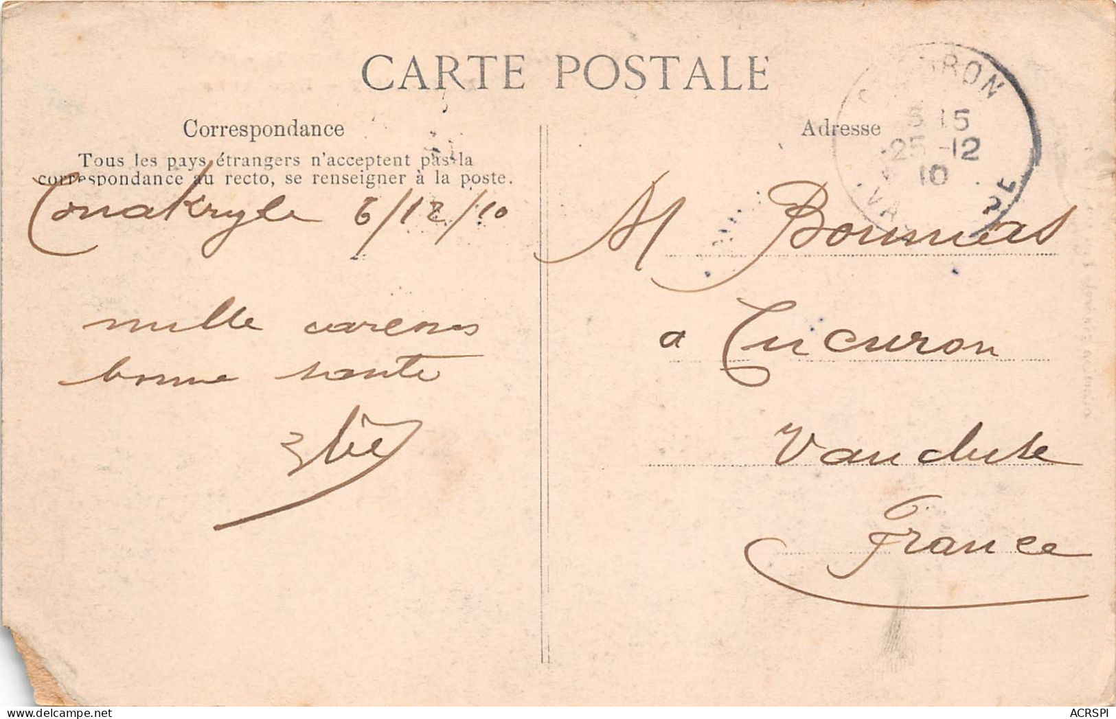 Guinée Française  Conakry  Une Rue Le Long Des Rails Edition Fortier  (scan Recto-verso) OO 0955 - Französisch-Guinea