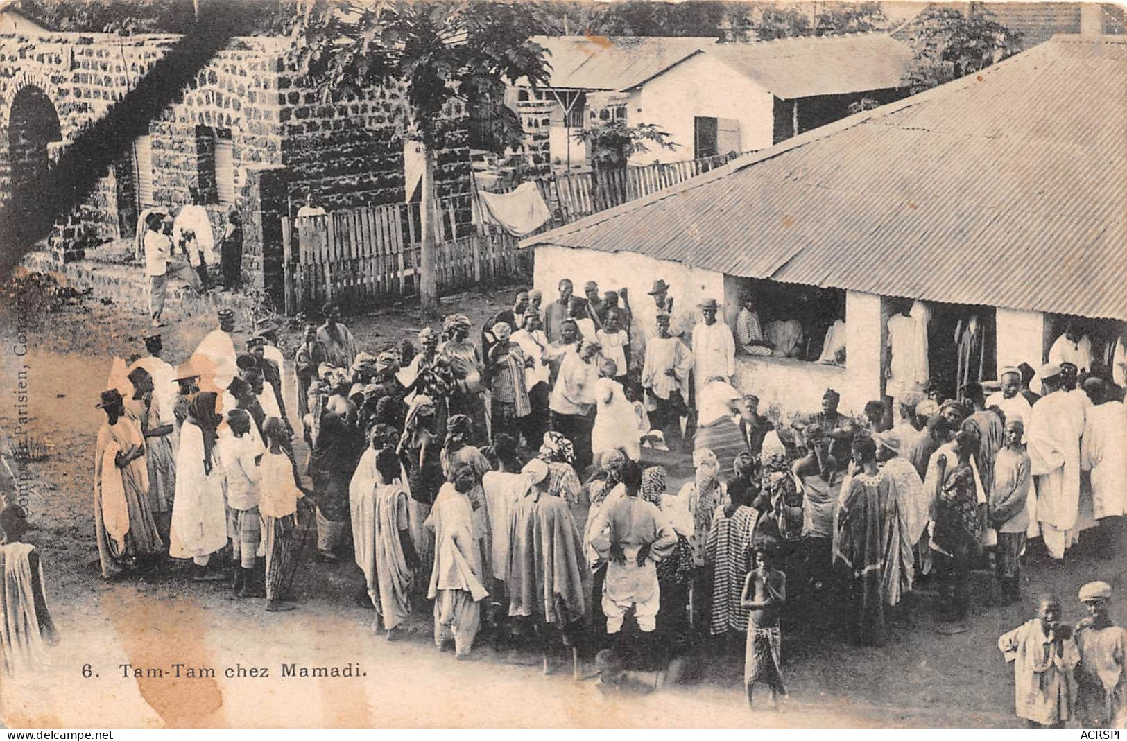 GUINEE Francaise  Conakry   Tam Tam Chez Mamadi Animée TBE  ( Scan Recto-verso) OO 0954 - Guinée Française