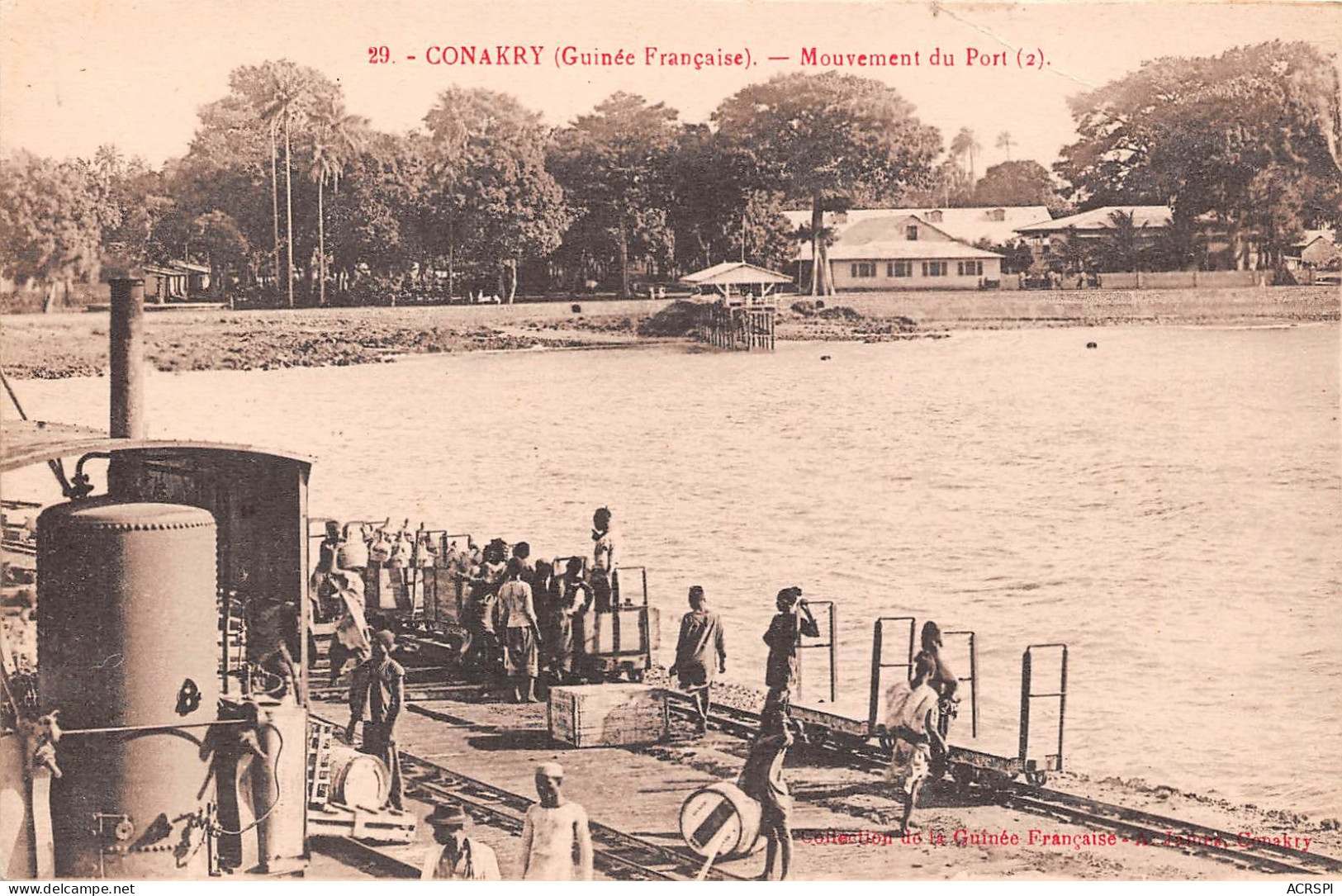 GUINEE Francaise  CONAKRY  LE MOUVEMENT DU WHARF WARF Sur Le Port Warff (scan Recto-verso) OO 0950 - Guinea Francesa