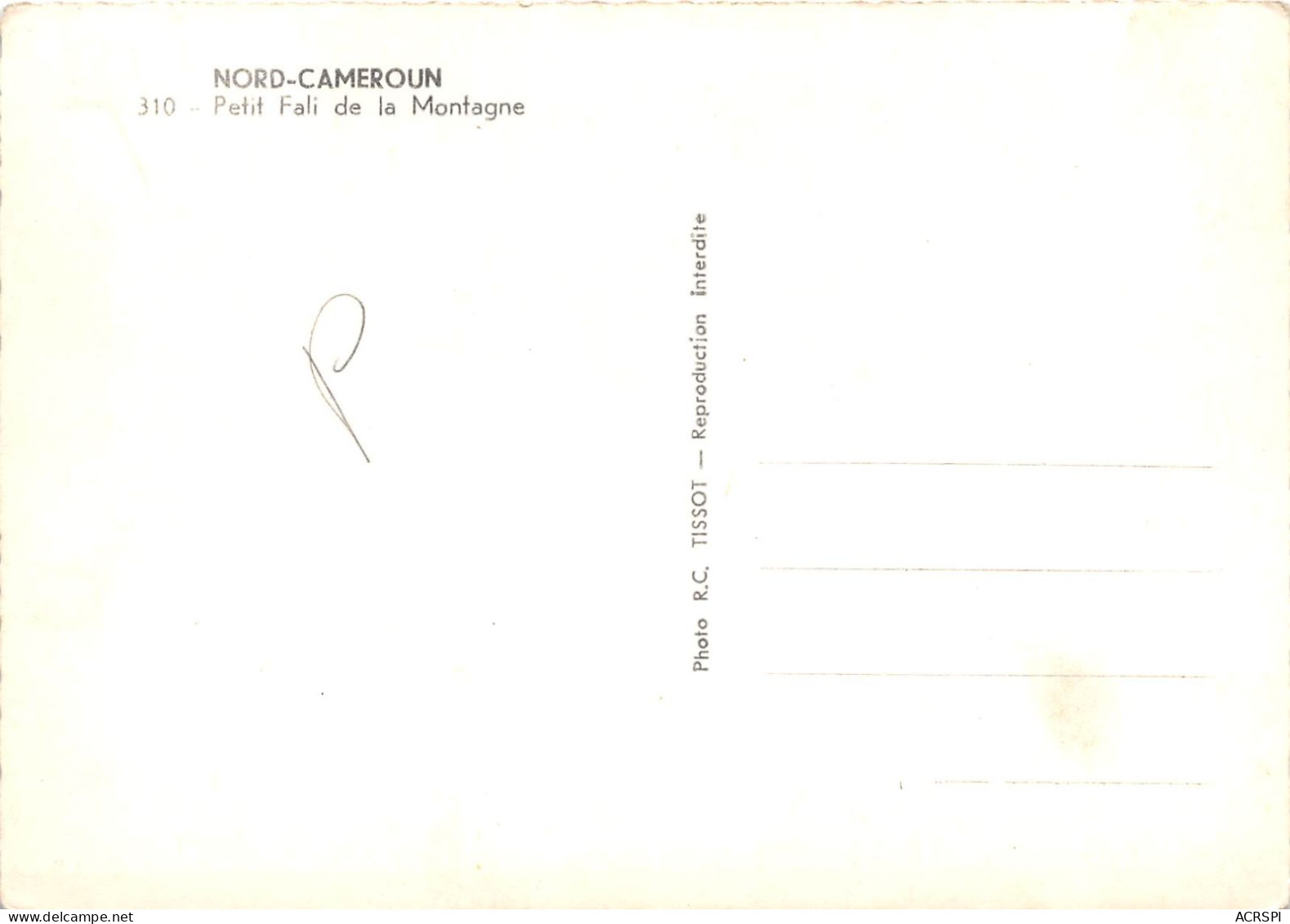 CAMEROUN Kamerun Dans Le Nord Petit Fali De La Montagne  (scan Recto-verso) OO 0948 - Cameroon