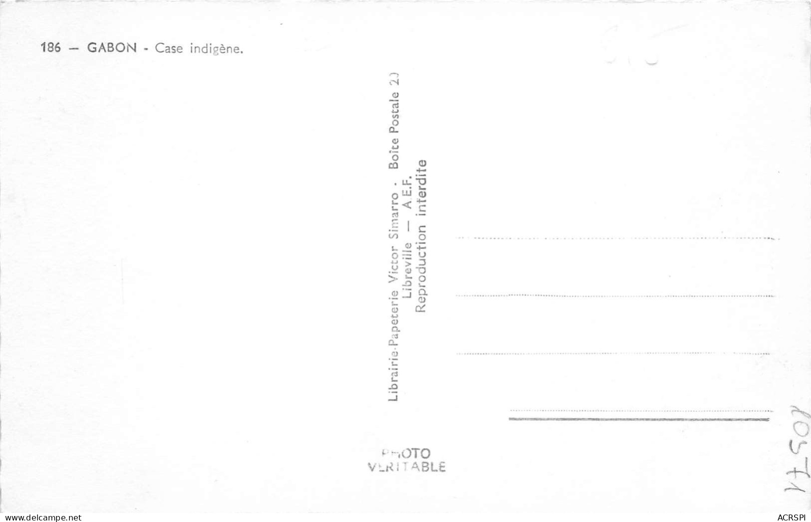 GABON  Case Indigène (scan Recto-verso) OO 0940 - Gabon