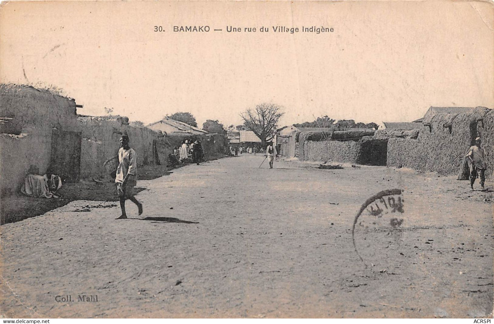 MALI  Soudan Francais  Bamako Une Rue Du Village Indigene (scan Recto-verso) OO 0937 - Mali