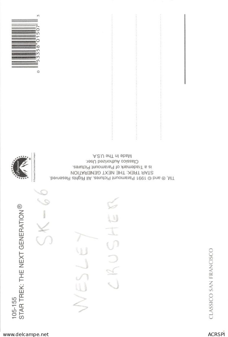 STAR TREK  WESLEY CRUSHER The Next Generation  Cinema  Series Acteurs SK-66 (scan Recto-verso) OO 0999 - Series De Televisión