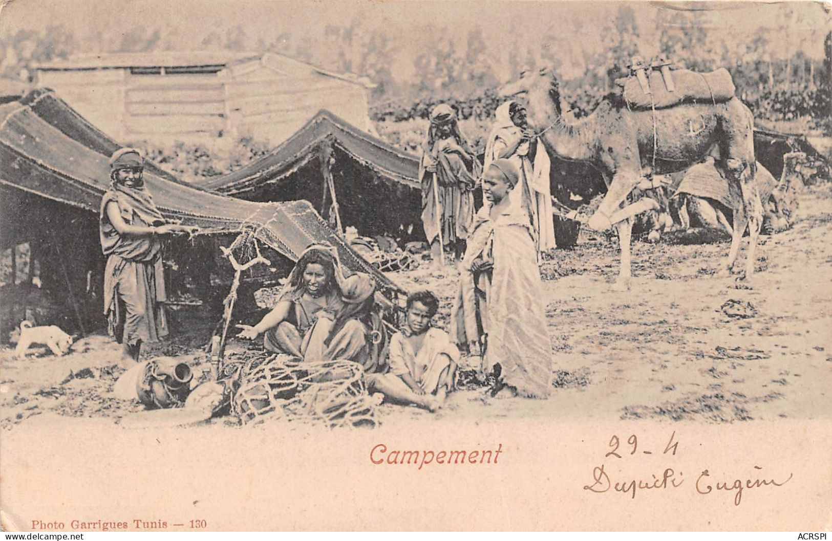 Tunisie - Campement  Gourbi KASBAH, CHAMEAUX, SOUK Dos Simple Scan Recto-verso) OO 0997 - Tunesien