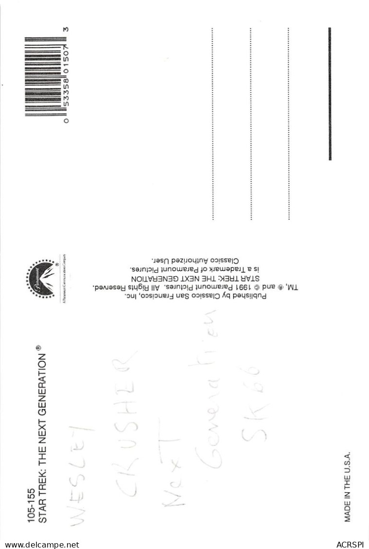 STAR TREK   The Next Generation  WESLEY CRUSHER  Sk66( Scan Recto-verso) OO 0987 - Series De Televisión