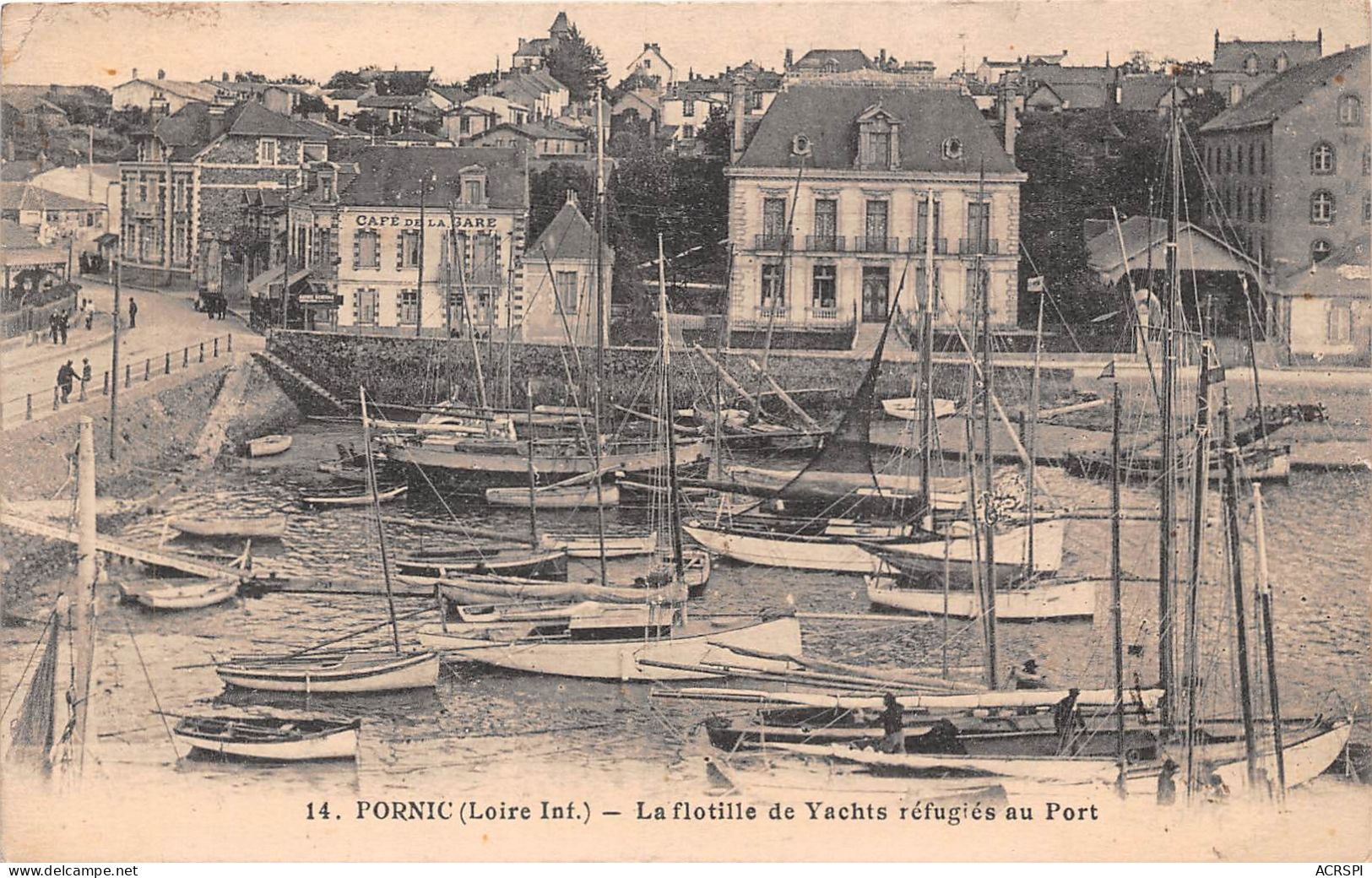 PORNIC - LA FLOTILLE DE YACHTS OOUGIES AU PORT  (scan Recto-verso) OO 0985 - Pornic