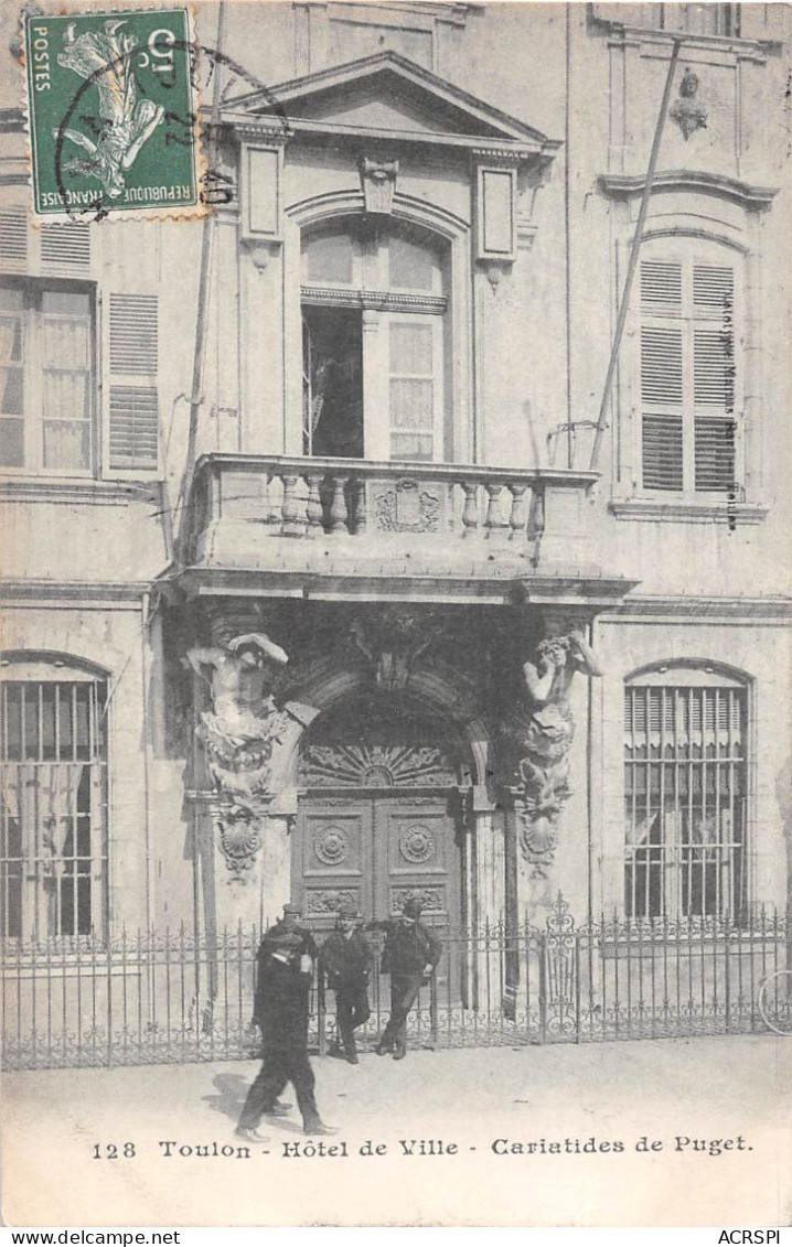 83 , TOULON , La Porte De L'Hôtel De Ville , Cariatides De Puget  (scan Recto-verso) OO 0973 - Toulon