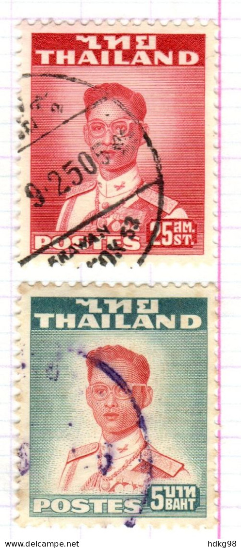 T+ Thailand 1951 Mi 286C 293C Bhumipol Adujadeh - Thaïlande