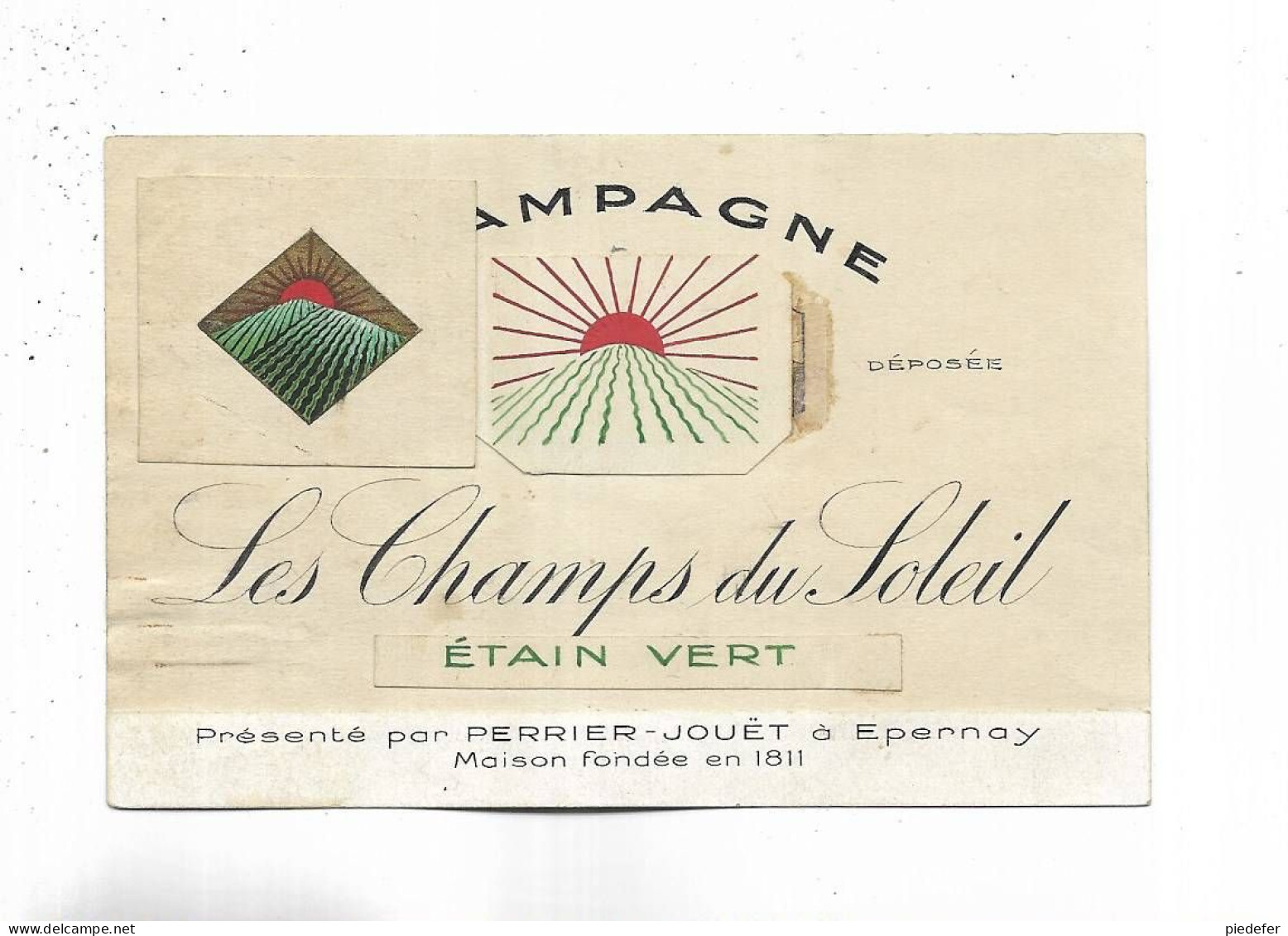 51 - - Document Publicitaire " Champagne Les Champs Du Soleil " Présenté Par Perrier-Jouet à EPERNAY ( Marne ) - Advertising